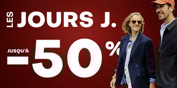 Jours J. Jusqu'à -50%